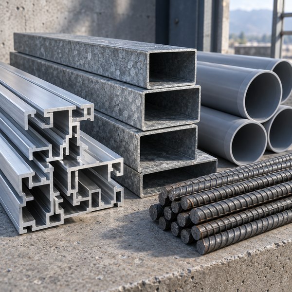 Aluminium, PVC, steel and iron building materials